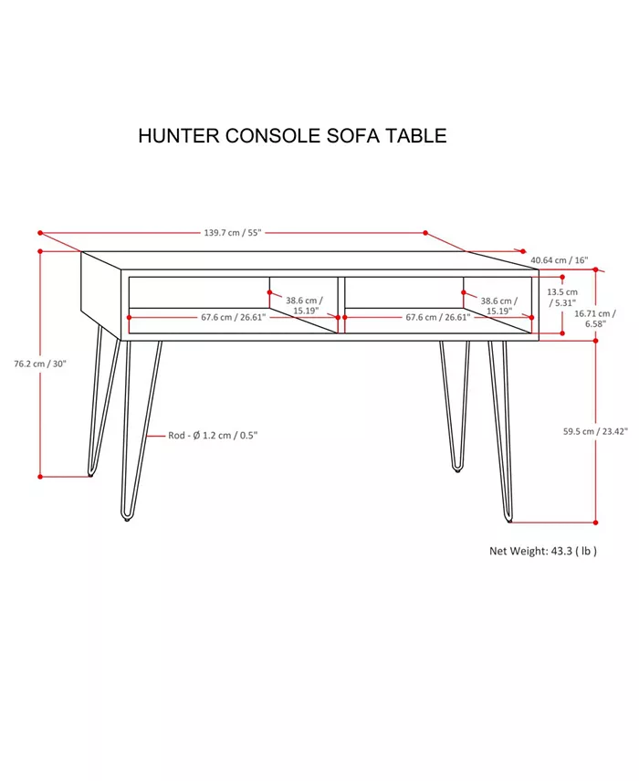 Simpli Home Mardel Console Sofa Table