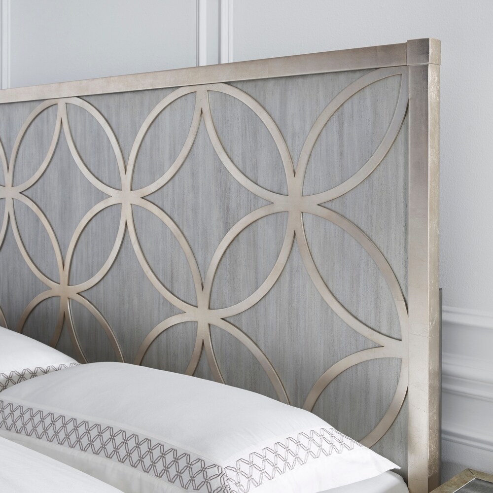 Biscayne Retro Modern Silver Leaf Headboard