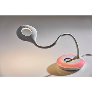 Hampton Bay 19 in. White LED Task Lamp with Color Changing HW-T4419