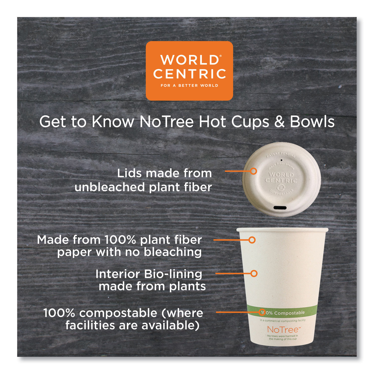 NoTree Paper Hot Cups by World Centricandreg; WORCUSU4