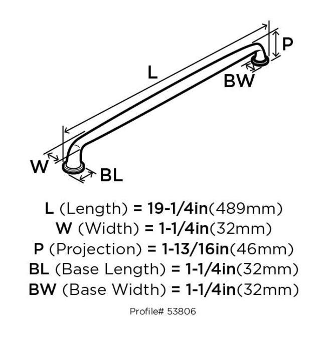 Amerock Kane 18 in (457 mm) Center-to-Center Oil-Rubbed Bronze Appliance Pull