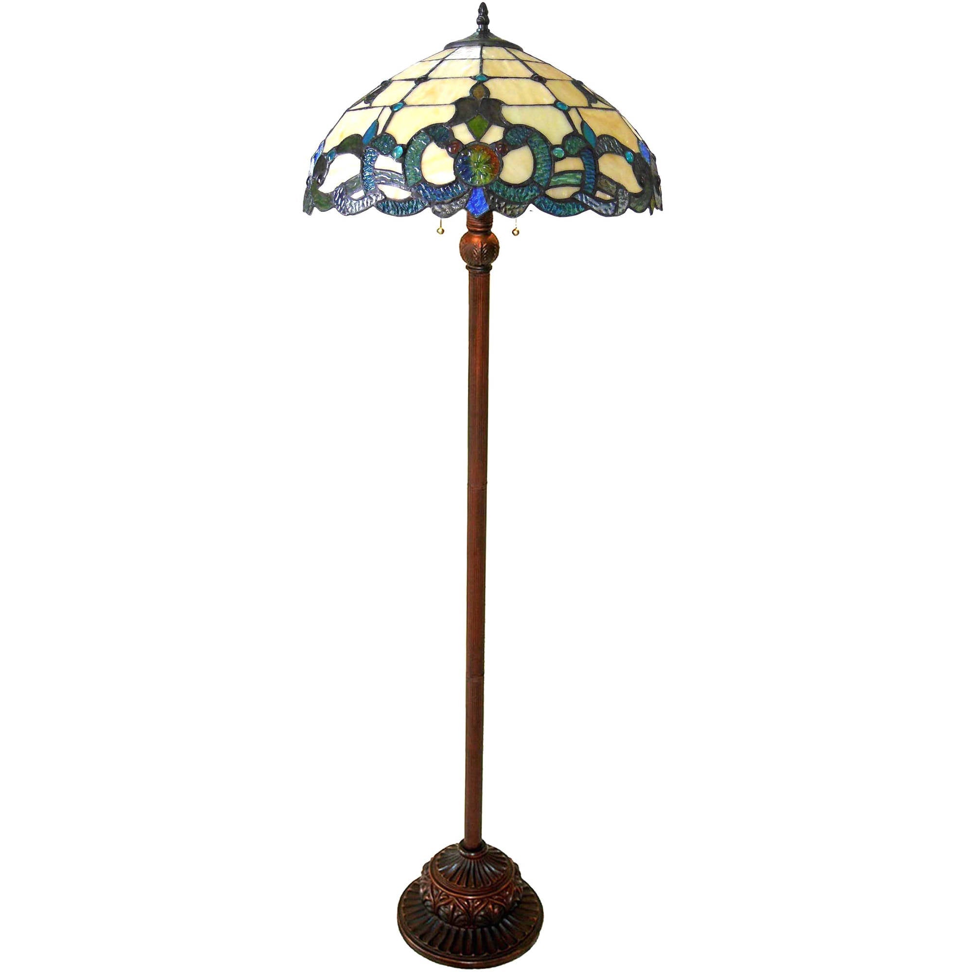 CHLOE Lighting DOUTZEN Tiffany-style 2 Light Victorian Floor Lamp 18" Shade