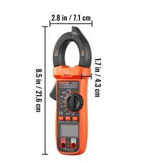 VEVOR 600 Amp Digital Clamp Meter DCAC Multimeter True RMS Auto Ranging 6000 Max Reading NCV Measurement LED Backlight QXBFZDKCWACDC2IU7V0