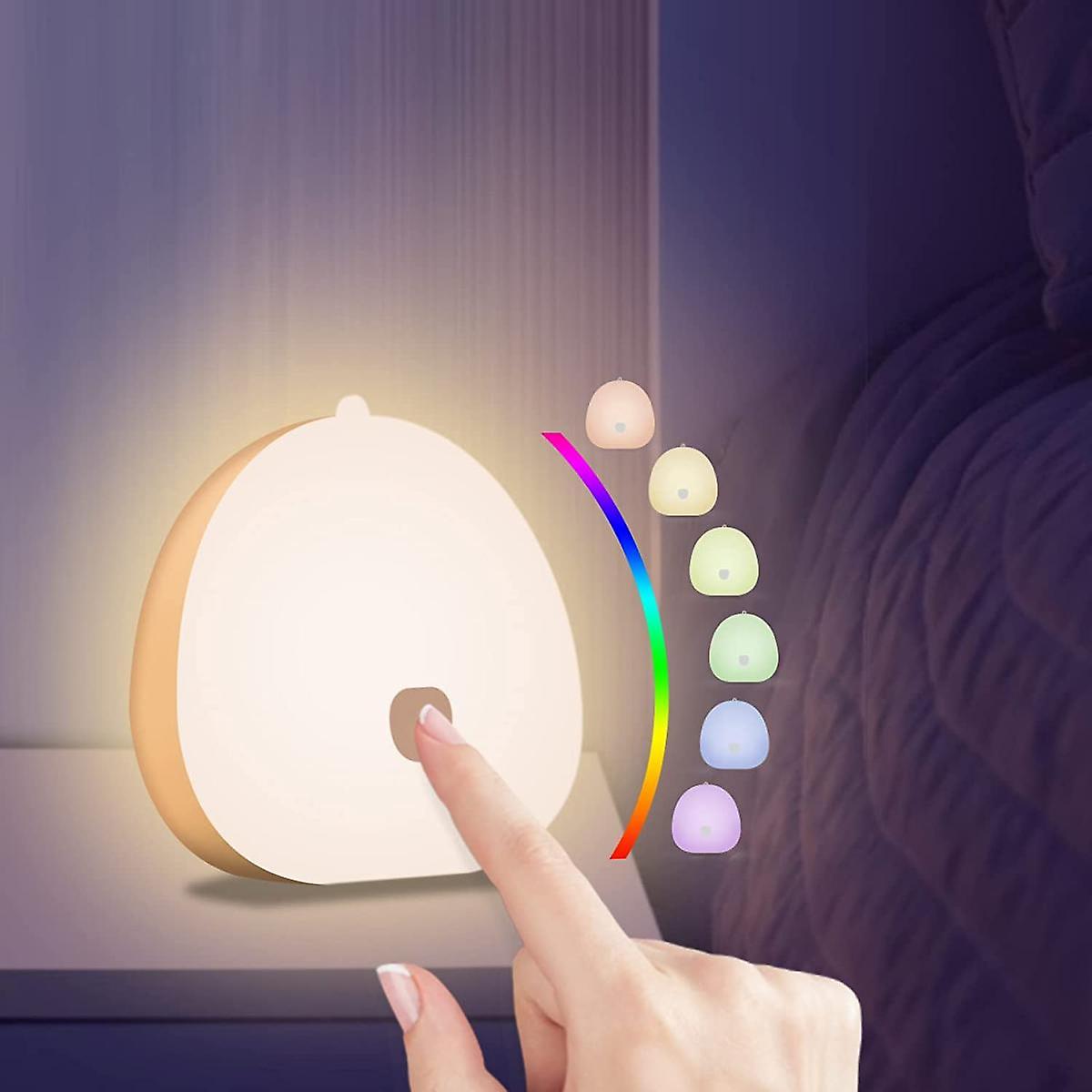 Baby Night Light Kids Lamp， Usb Rechargeable Led Night Light， Rgb Color-changing Touch Control Night Lamp， Breastfeeding Nightlight