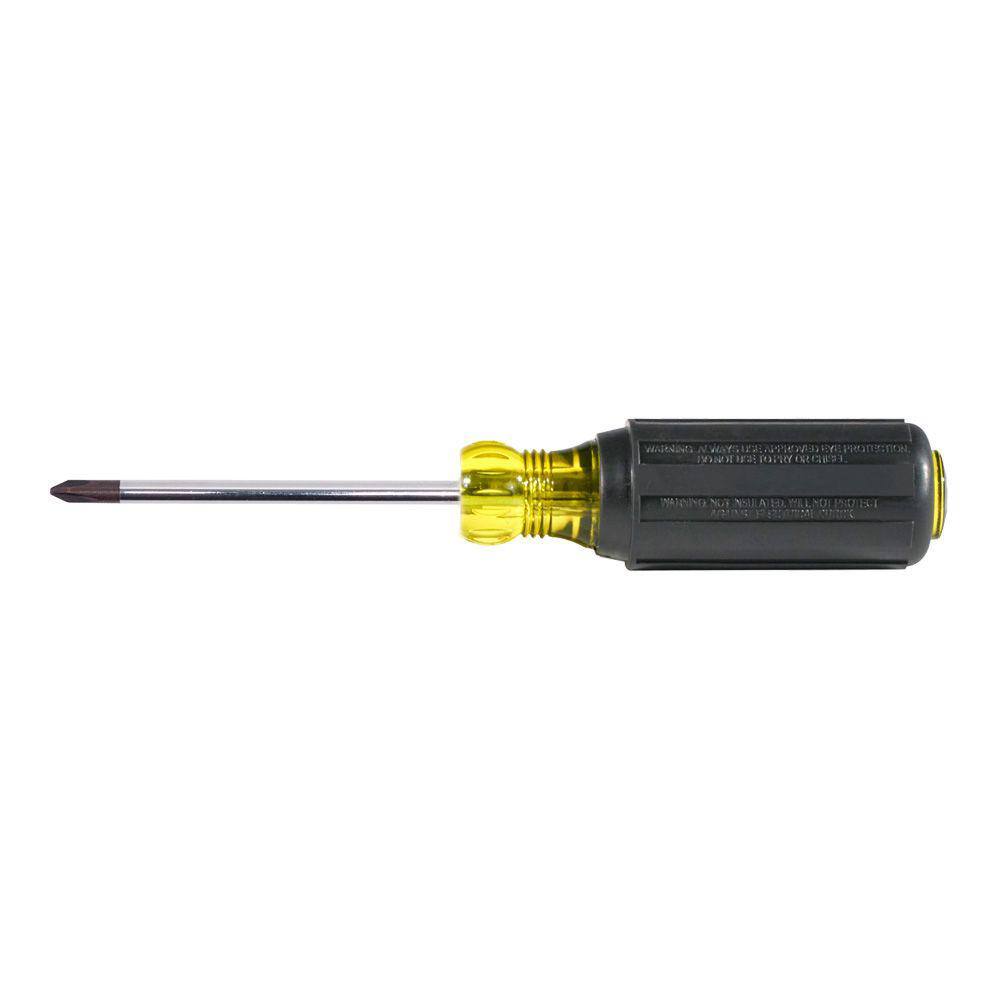 Klein Tools #1 Phillips Head Screwdriver with 3 in. Round Shank- Cushion Grip handle 603-3