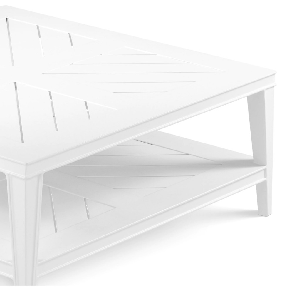 Square White Outdoor Coffee Table  Eichholtz Bell Rive   Beach Style   Outdoor Coffee Tables   by Oroa   Eichholtz Furniture  Houzz