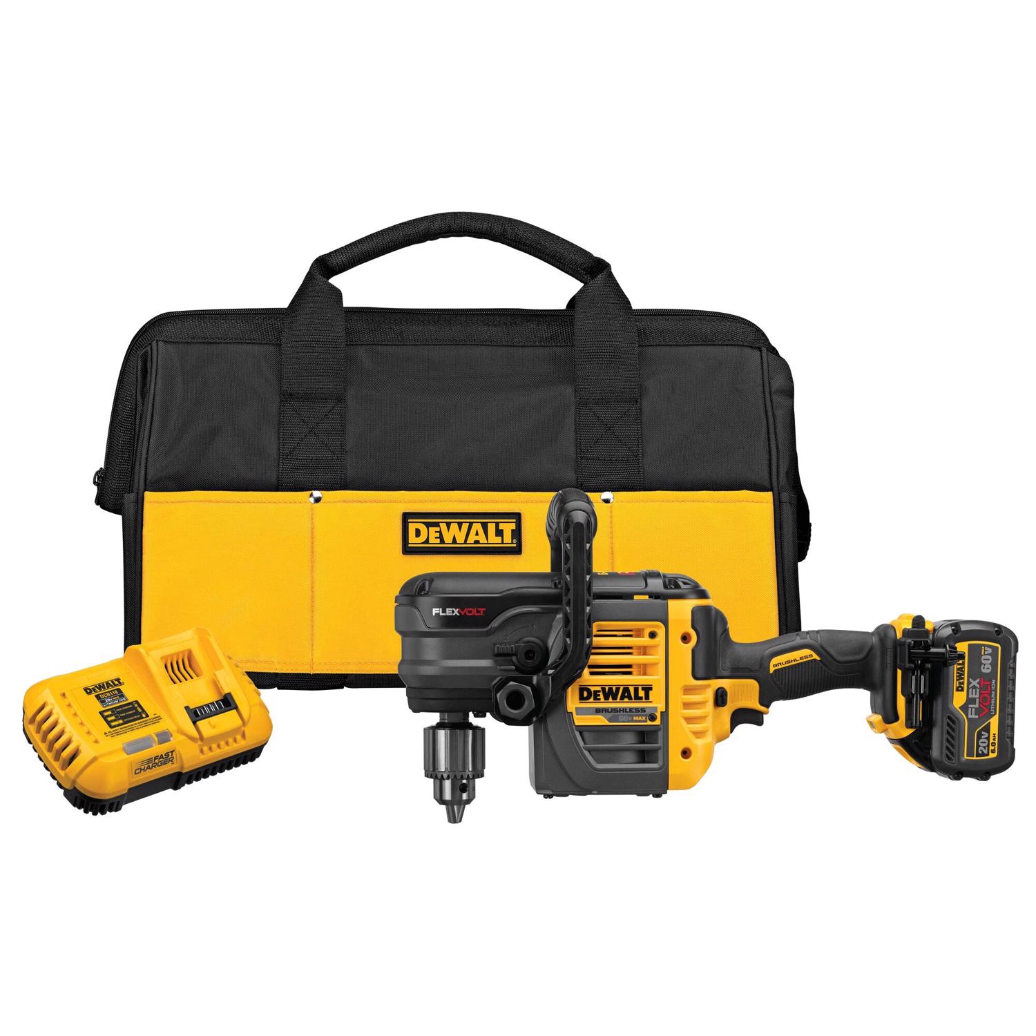 DW FLEXVOLT 60 V 1/2 in. Brushless Cordless VSR Stud and Joist Drill Kit (Battery \u0026 Charger)