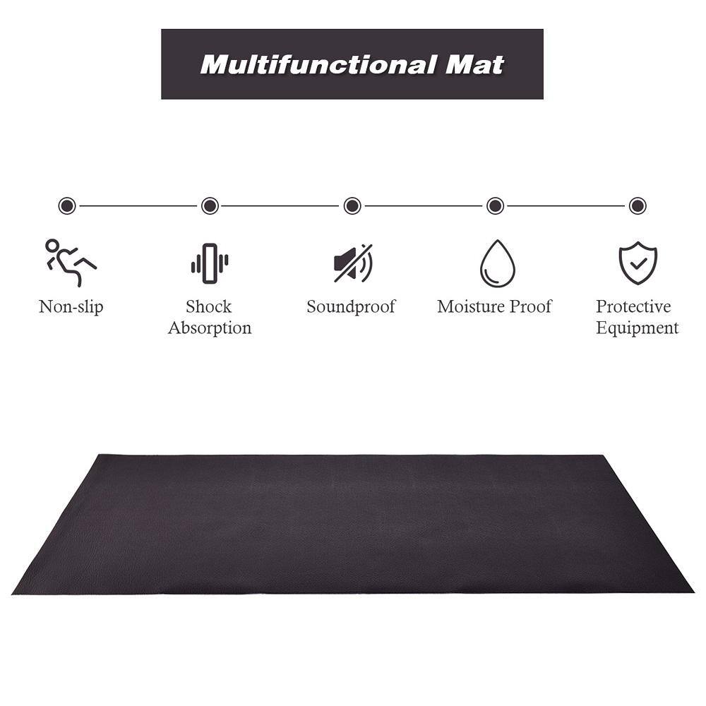 HONEY JOY Black 36 in. W x 78 in. L PVC Floor Protector Treadmill Mat Fitness Gym Exercise Equipment Mat (total of 20 sq. ft.) TOPH-0004