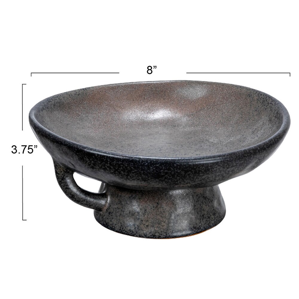 Stoneware Bowl with Handle and Base   8.0\