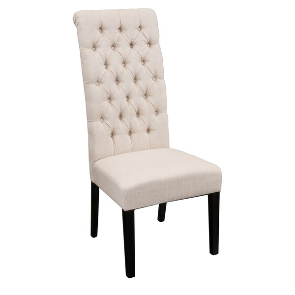 Tall Dark Beige Tufted Fabric Dining Chair (Set of 2) by Christopher Knight Home