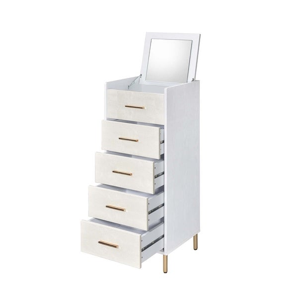 5 Drawers Jewelry Armoire with Mirror - - 36245169