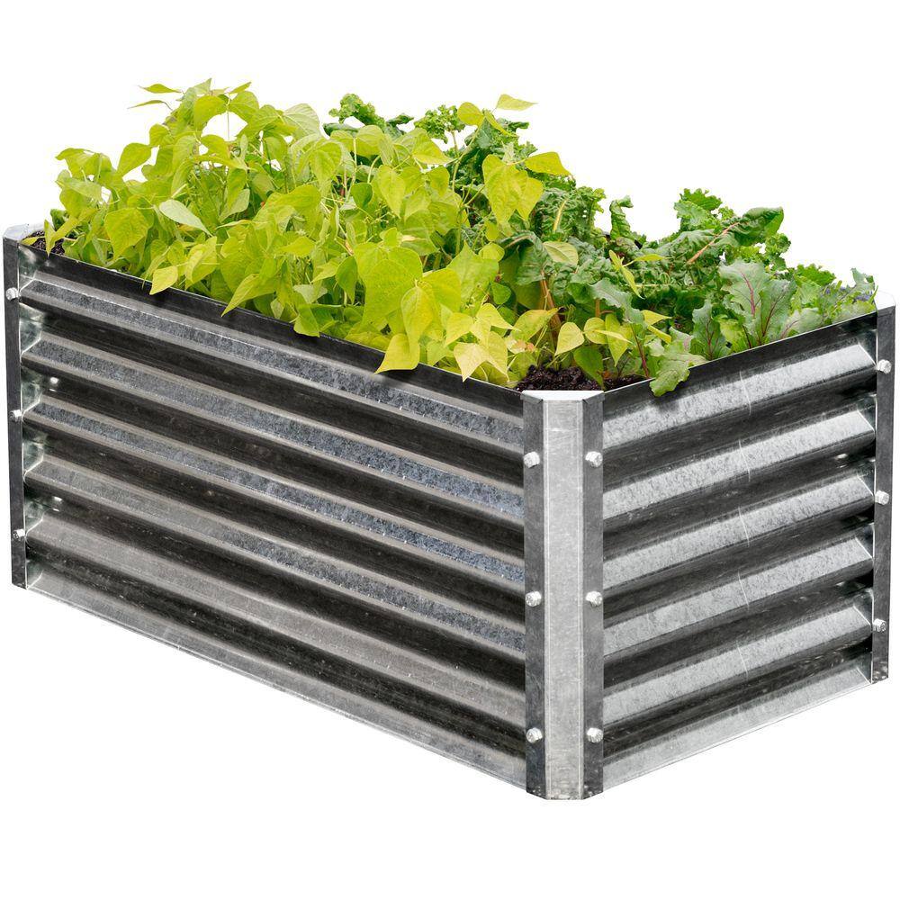 EarthMark Alto Series 22 in. x 40 in. x 17 in. Rectangle Galvanized Metal Raised Garden Bed MGB-H042