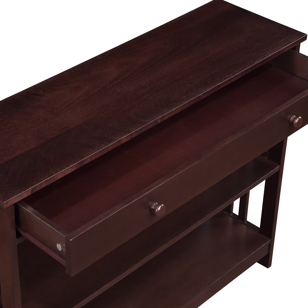 Convenience Concepts Mission 1 Drawer Console Table with Shelves