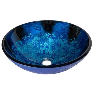 Eden Bath Vibrant Blue Foil Glass Vessel Sink EB_GS63