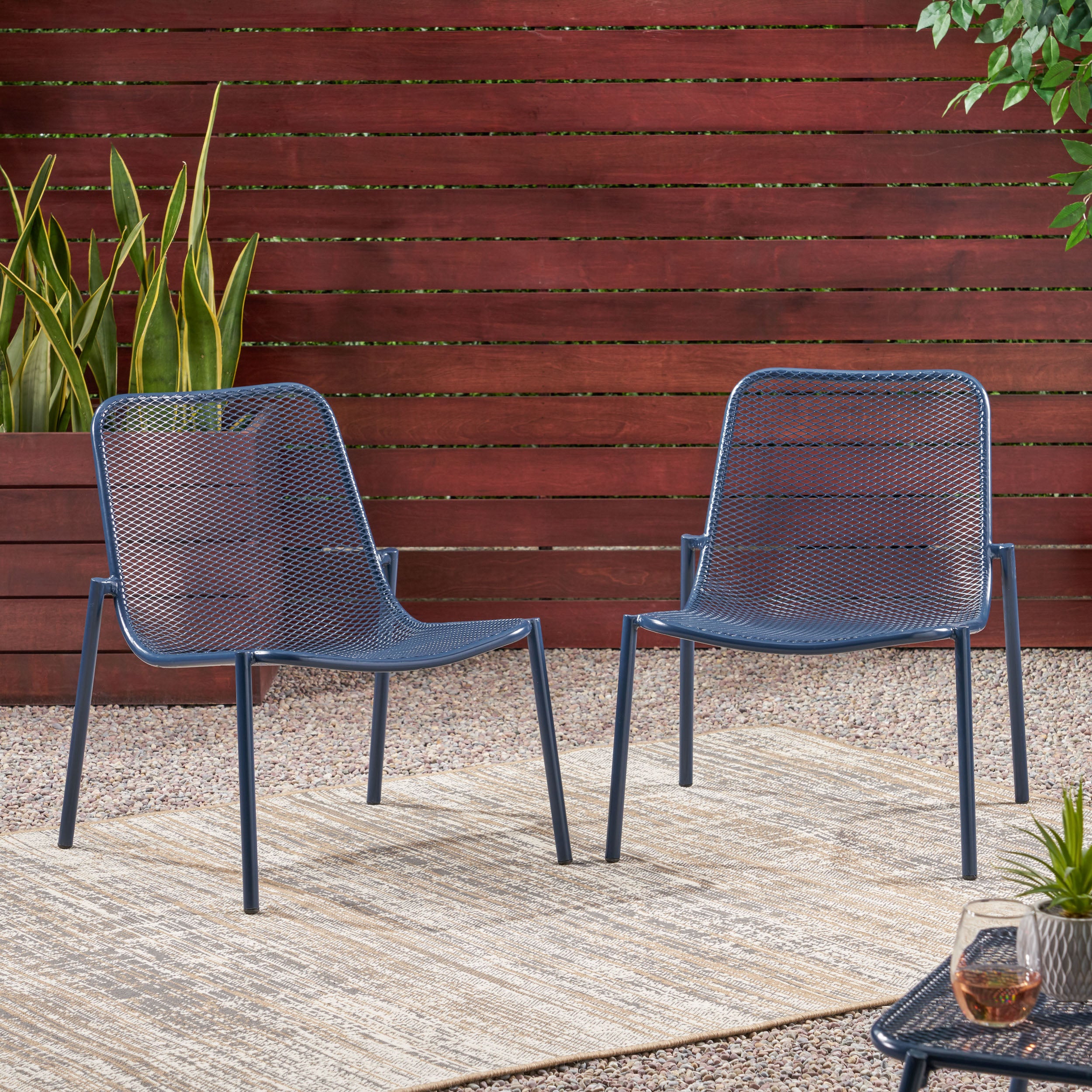 Brenner Outdoor Modern Dining Chair (Set of 2)