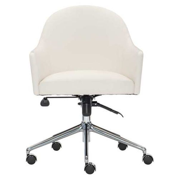 Halsey White and Silver Office Chair