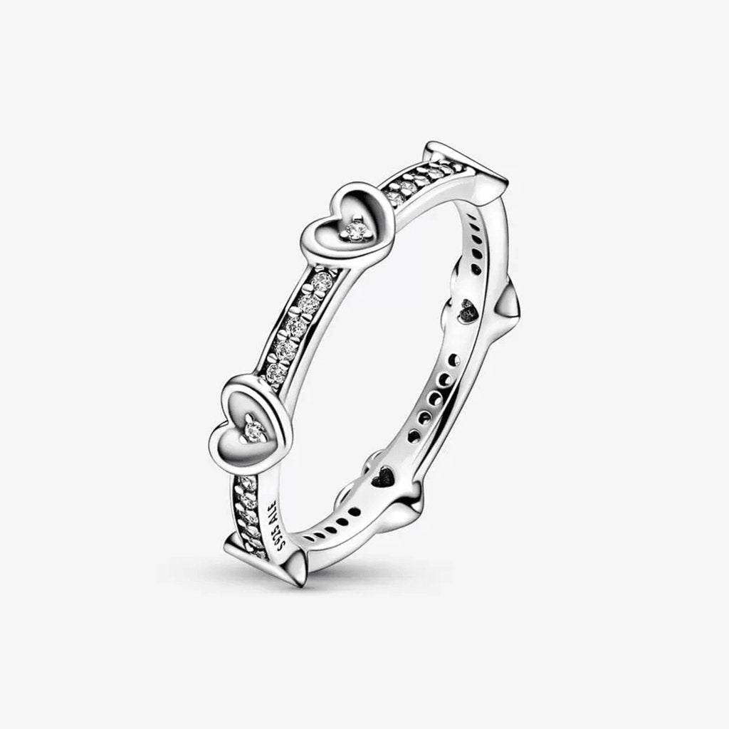 PANDORA  Radiant Sparkling Hearts Ring