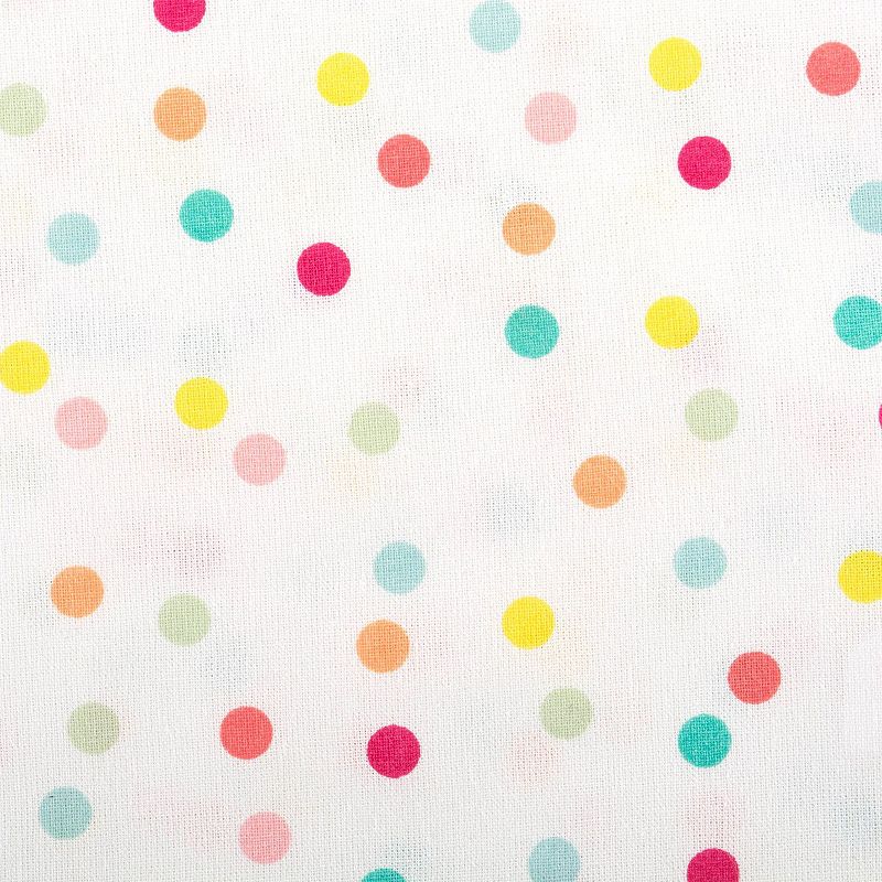 104 Pearl White and Pink Polka Dots Printed Rectangular Tablecloth