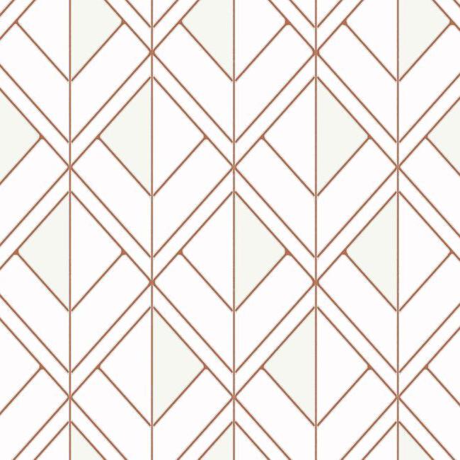 Sample Diamond Shadow Wallpaper in Terracotta from the Geometric Resource Collection