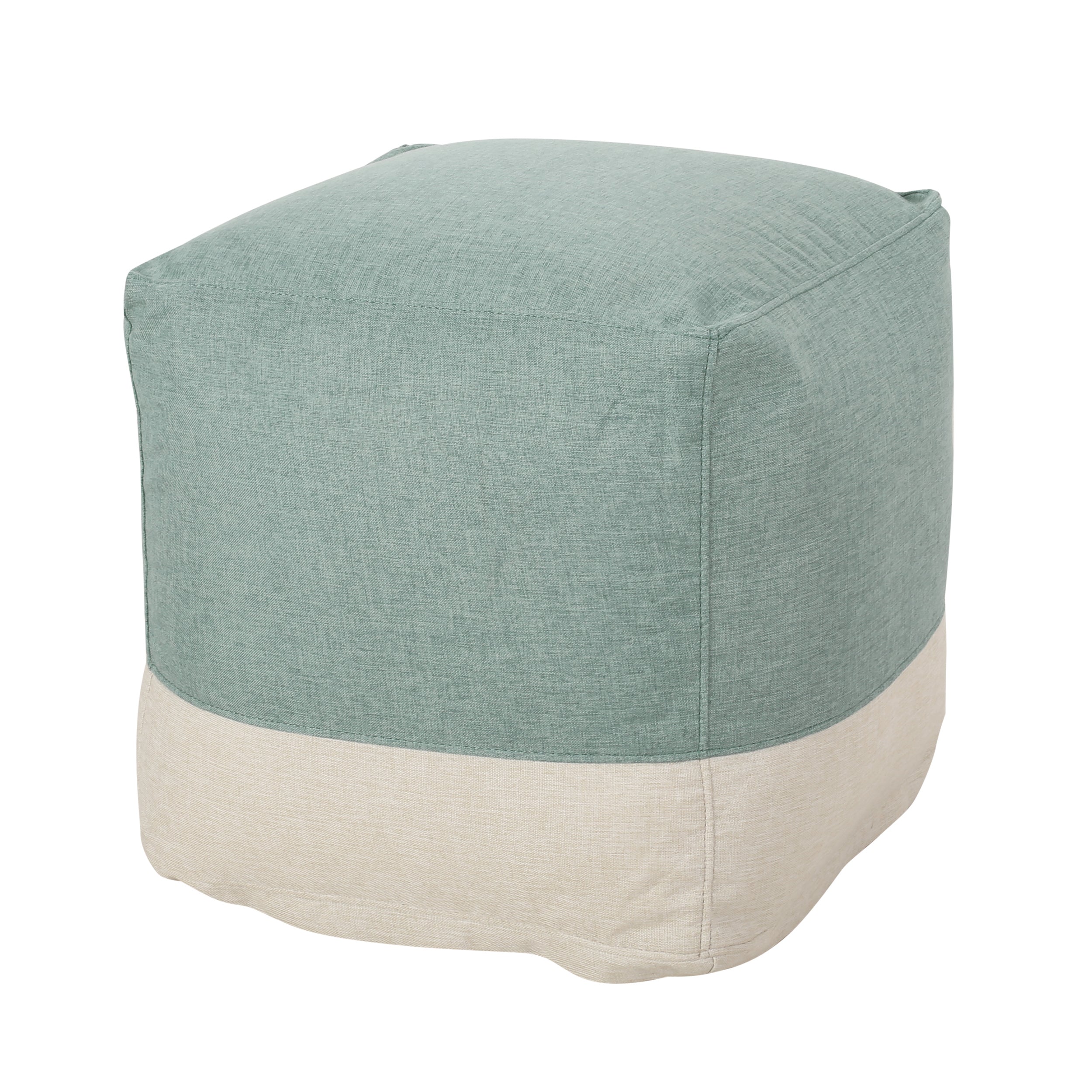 Punjab Tattnall Contemporary Two Tone Fabric Cube Pouf