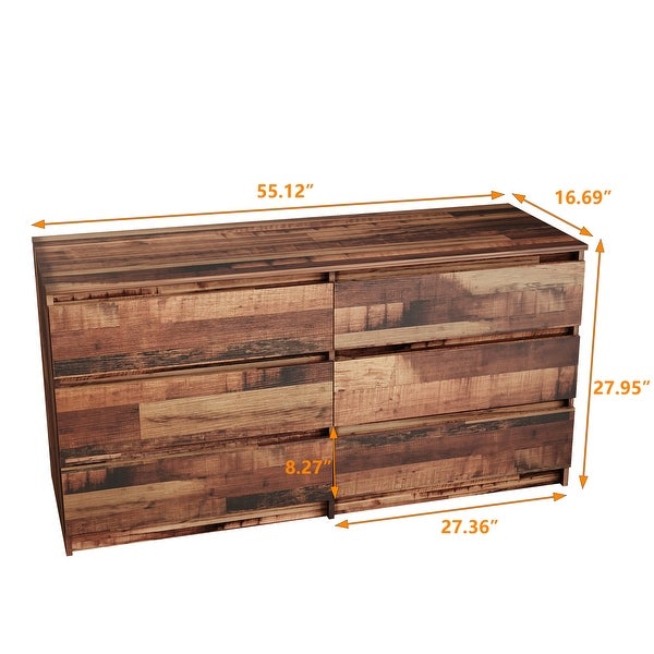 6 Drawer Dresser， Wood Storage Cabinet - - 37210152