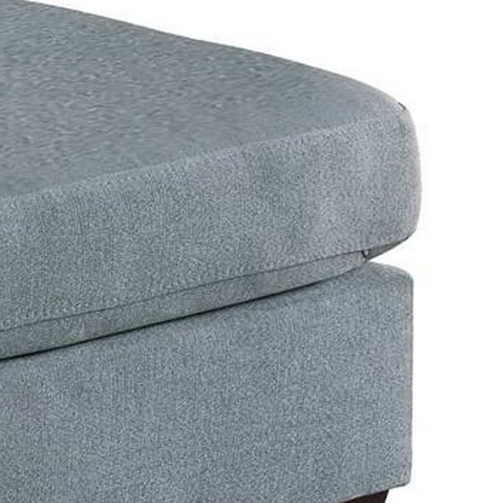 32 Inch Modern Square Ottoman With Plush Foam Seating Gray Linen Fabric   Transitional   Footstools And Ottomans   by Dot  ampBo  Houzz