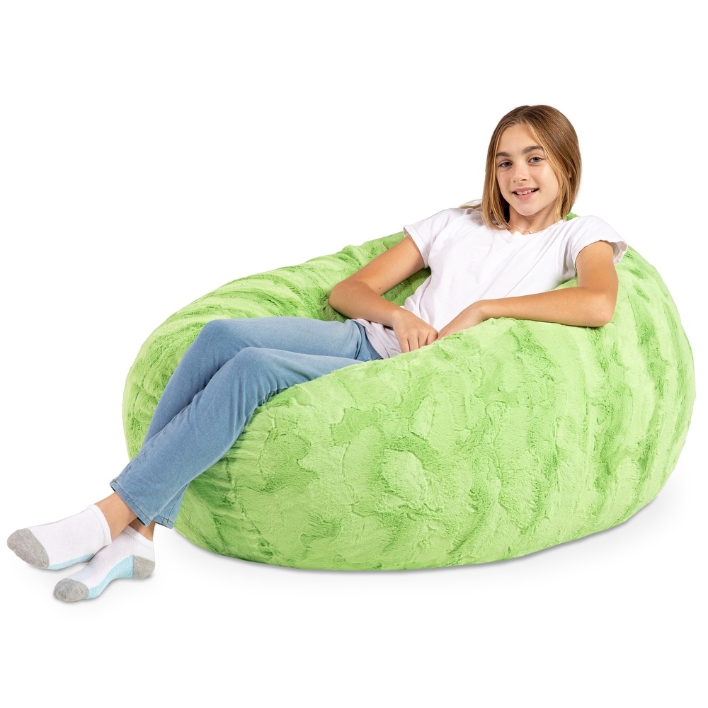 Jaxx Cocoon 4 Foot Kids Bean Bag Chair and Crash Pad   Faux Fur