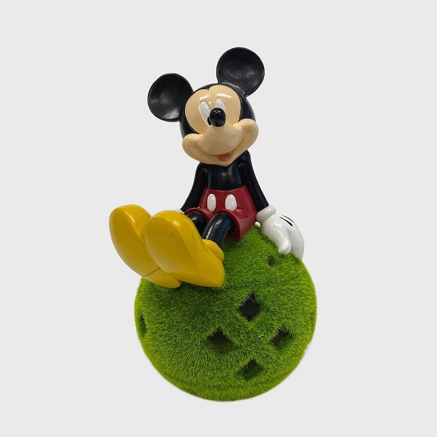 Stone Mickey Mouse Sitting On Flocked Ball Garden Statue