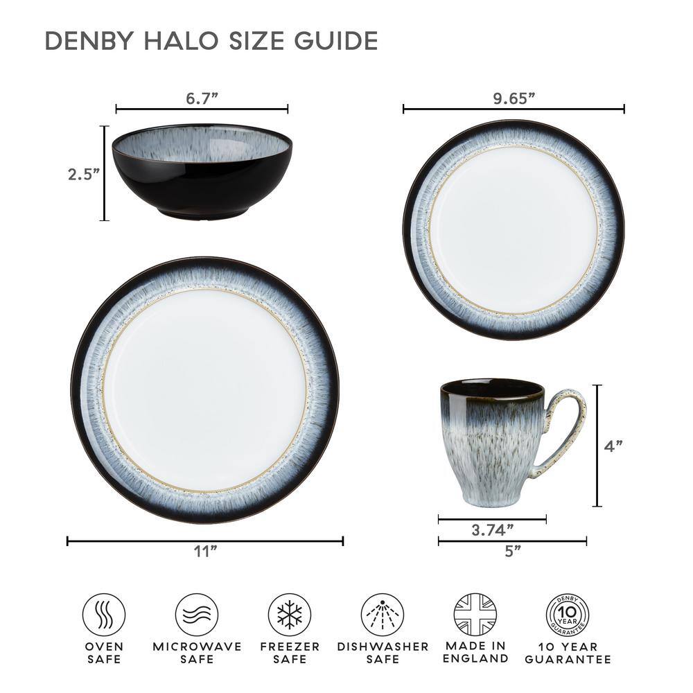 Denby Halo Wide Rimmed Blue Dinner Plate HLO-003W