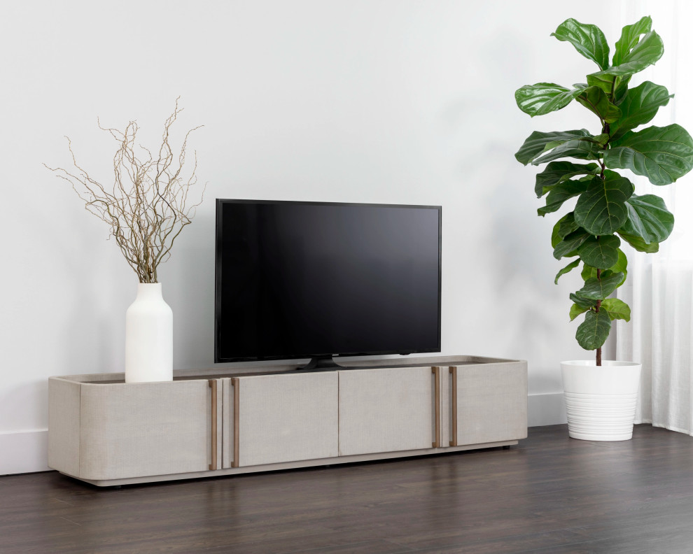 Jamille Media Console And Cabinet   Transitional   Entertainment Centers And Tv Stands   by Sunpan Modern Home  Houzz