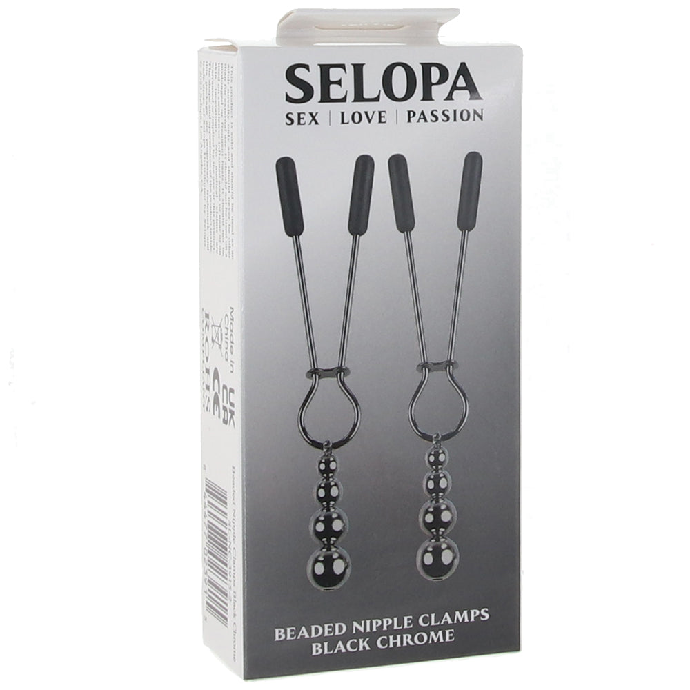 Selopa Beaded Nipple Clamps in Black Chrome