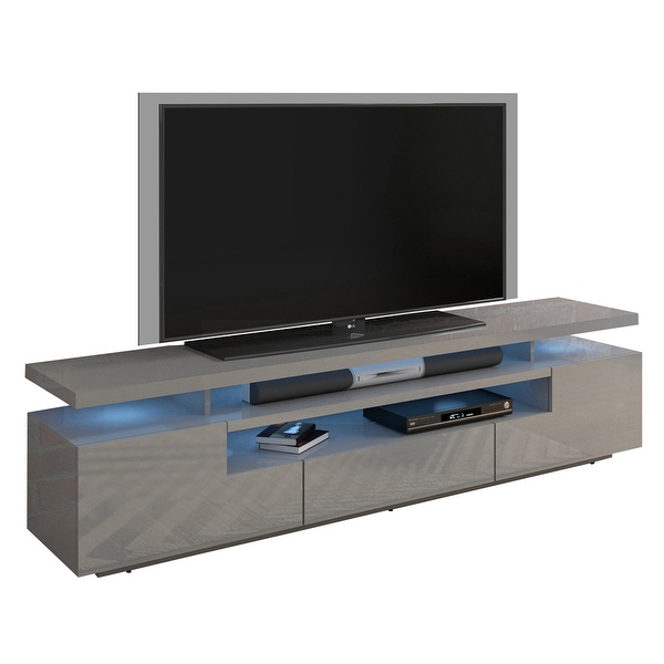 Strick and Bolton Sparkes 77-inch High Gloss TV Stand with LED Lights