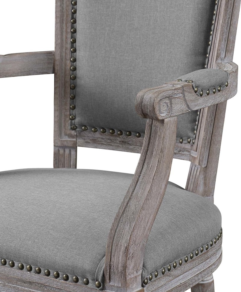 Country Farm House Dining Vintage Side Chair Armchair  Fabric Wood   French Country   Dining Chairs   by House Bound  Houzz