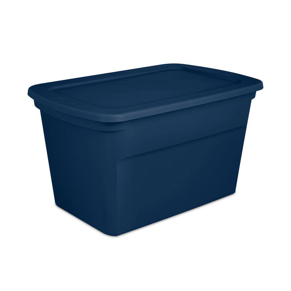 Sterilite 30 gal. Lidded Stackable Storage Tote Container in Blue 24-Pack 24 x 17367406