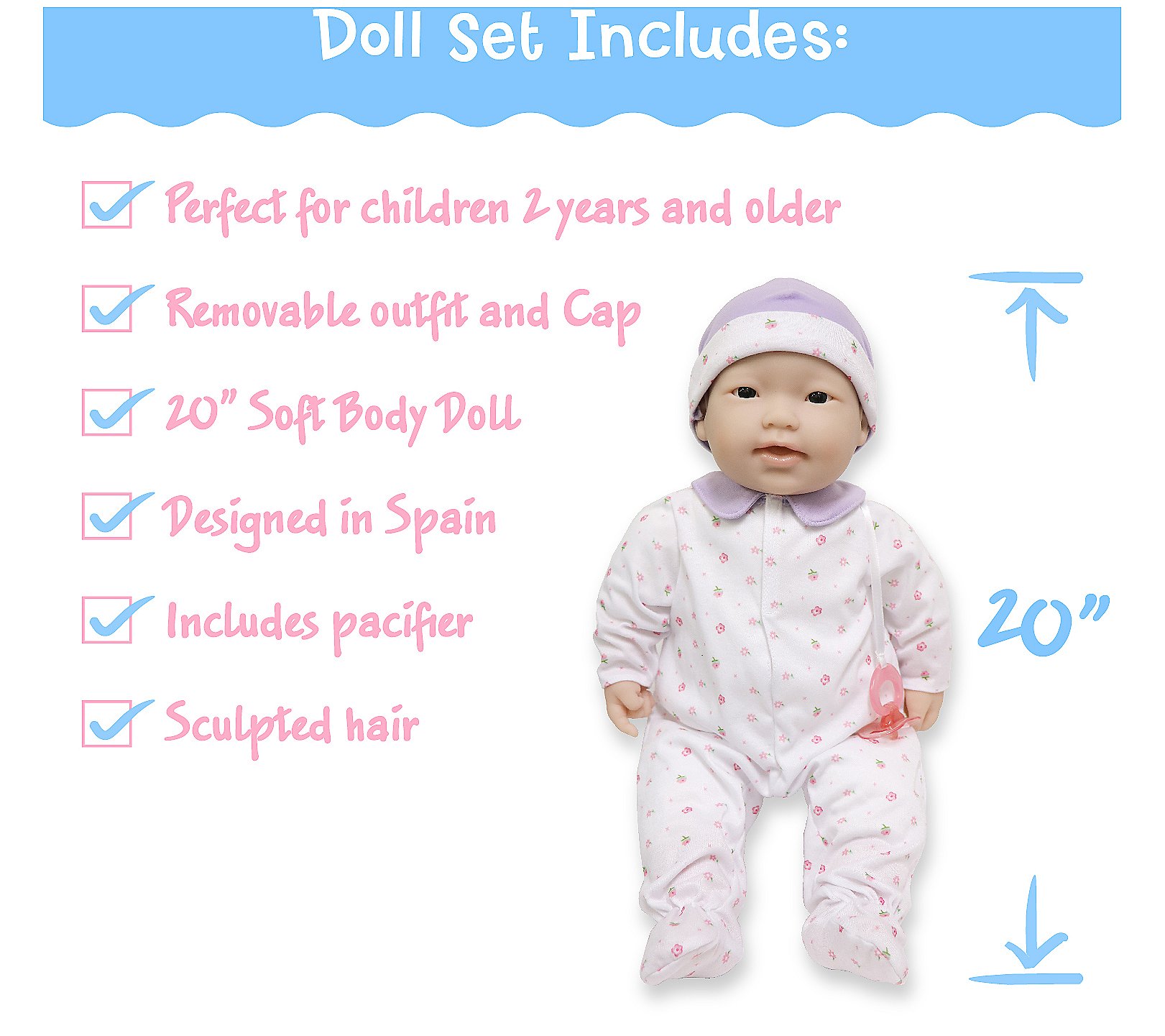 JC Toys La Baby 20 Asian Soft Body Baby Doll