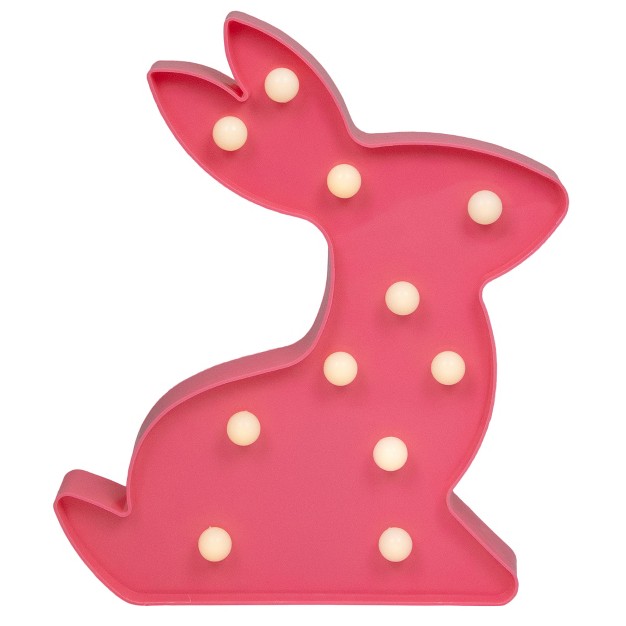 Led Lighted Pink Easter Bunny Marquee Wall Sign