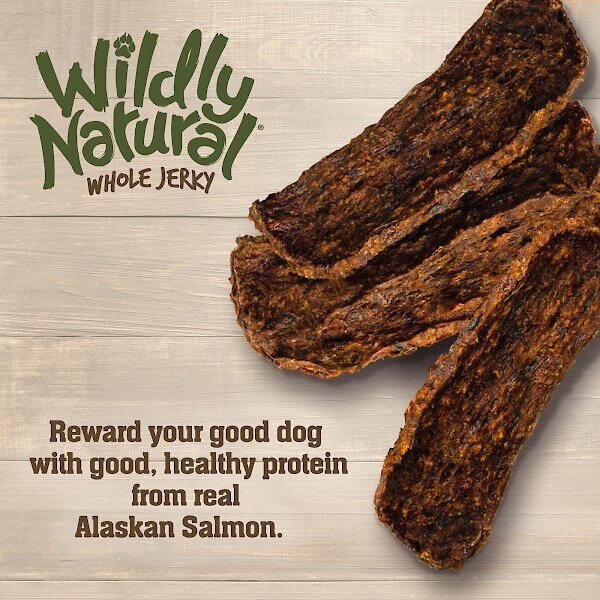 Wildly Natural Whole Jerky Alaskan Salmon Grain-Free Dog Treats， 5-oz bag