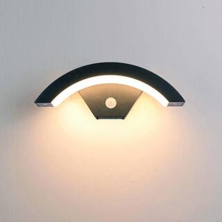 YANSUN 18W Arc Modern Integrated LED Motion Sensor Wall Sconce Indoor Wall Light Fixtures 3000K Soft White H-WL084