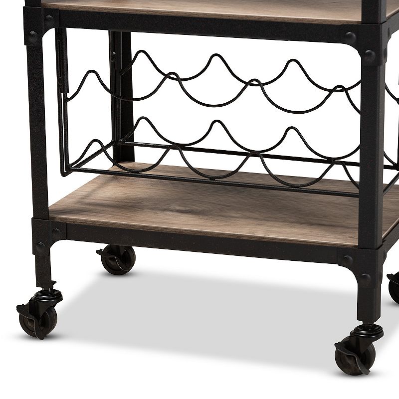 Baxton Studio Swanson Wine Cart