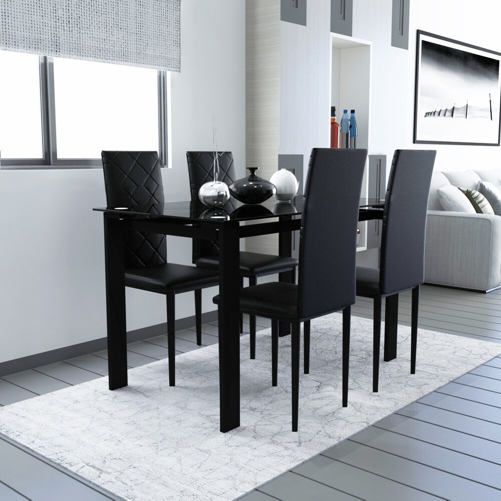 Diamond shaped dining table and chair set of 4