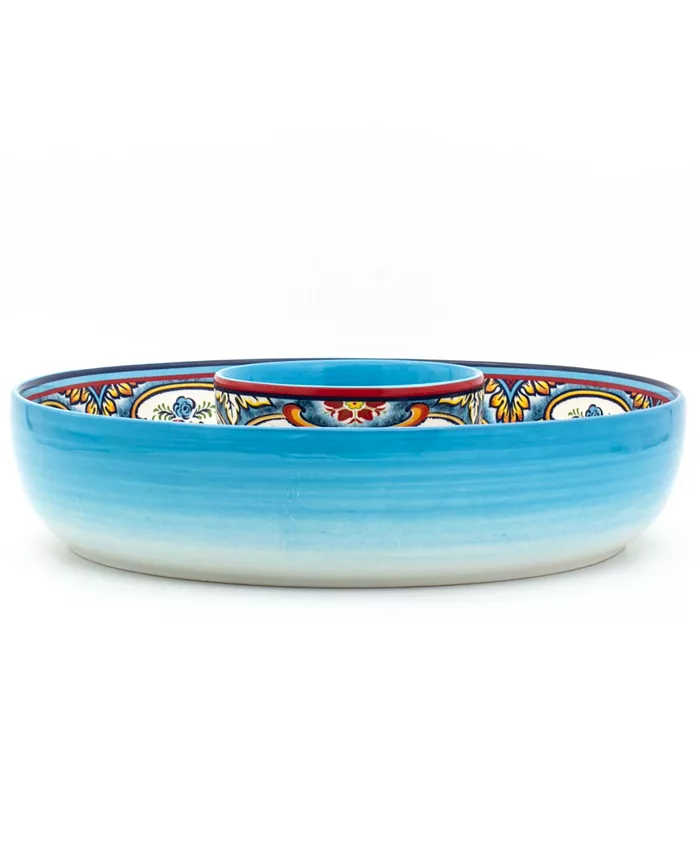 Euro Ceramica Zanzibar Chip and Dip Bowl