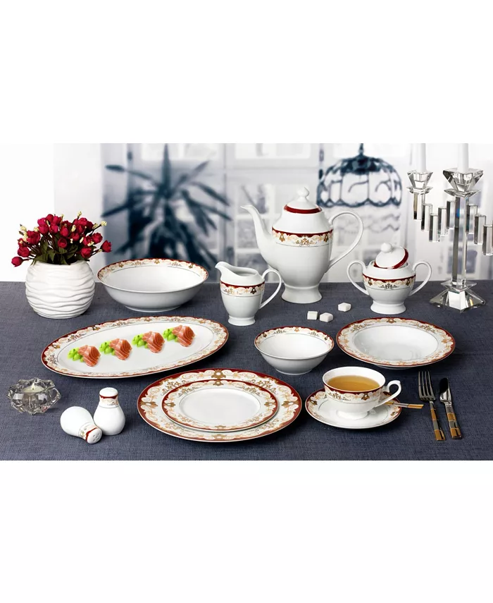 Lorren Home Trends Mabel 57-PC Dinnerware Set Service for 8