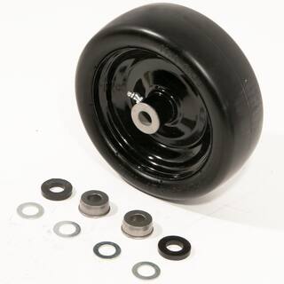 Arnold Universal 9 x 3.5 Smooth Tread Black Rim Flat Free Wheel Assembly for Zero-Turn Mowers with 34 in. or 58 in. Axles 490-325-0065