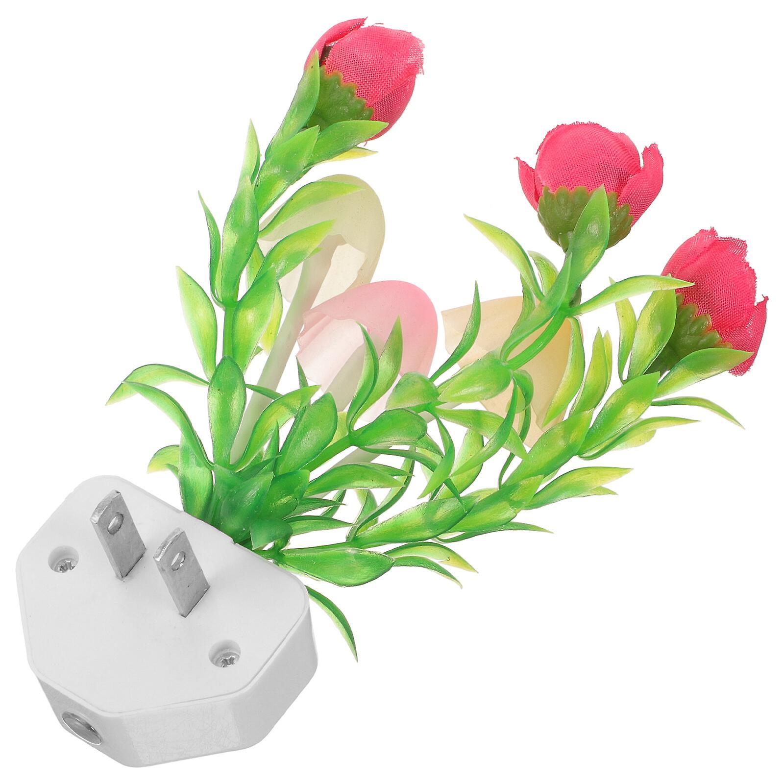 Sensor Night Light Mushroom Rose Night Light Plug In Induction Lamp Us Plug