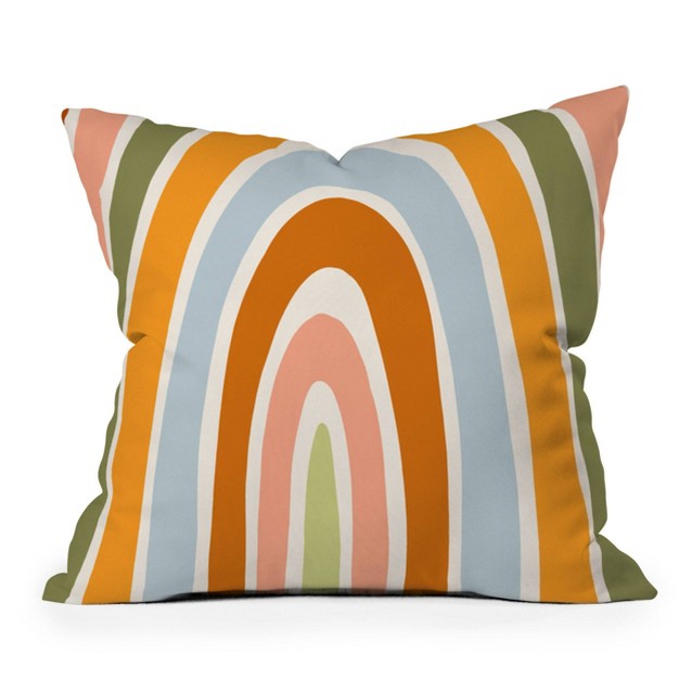 Lane And Lucia Late Summer Rainbow Square Throw Pillow Orange Deny Designs