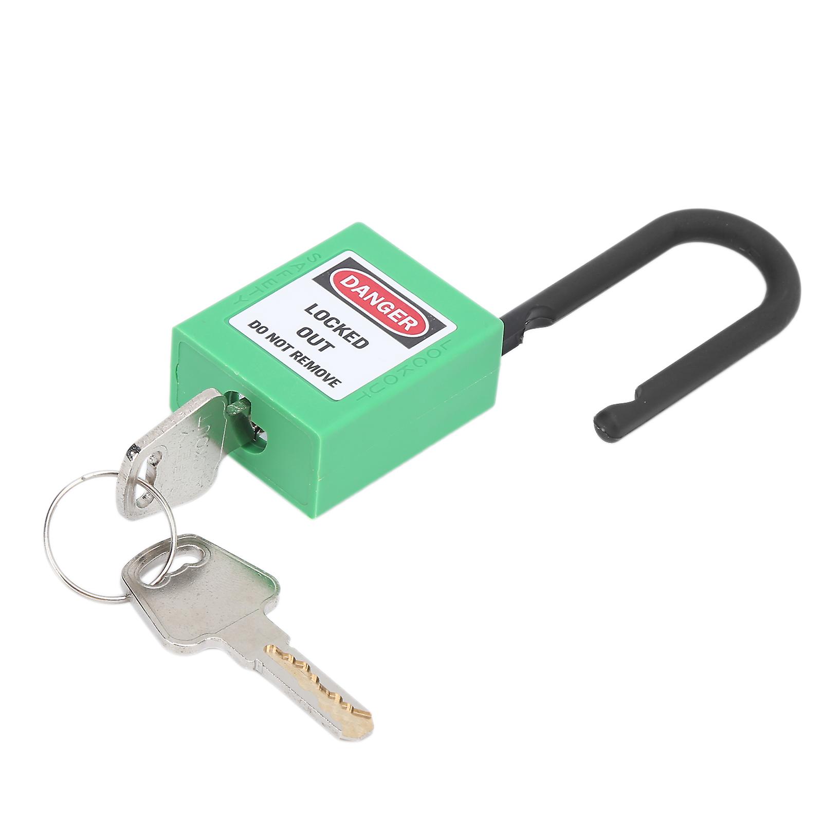 38mm/1.5in Safety Padlock Engineering Insulation Dustproof With 2 Keys For Factories Construction Sites Hospitalsgreen