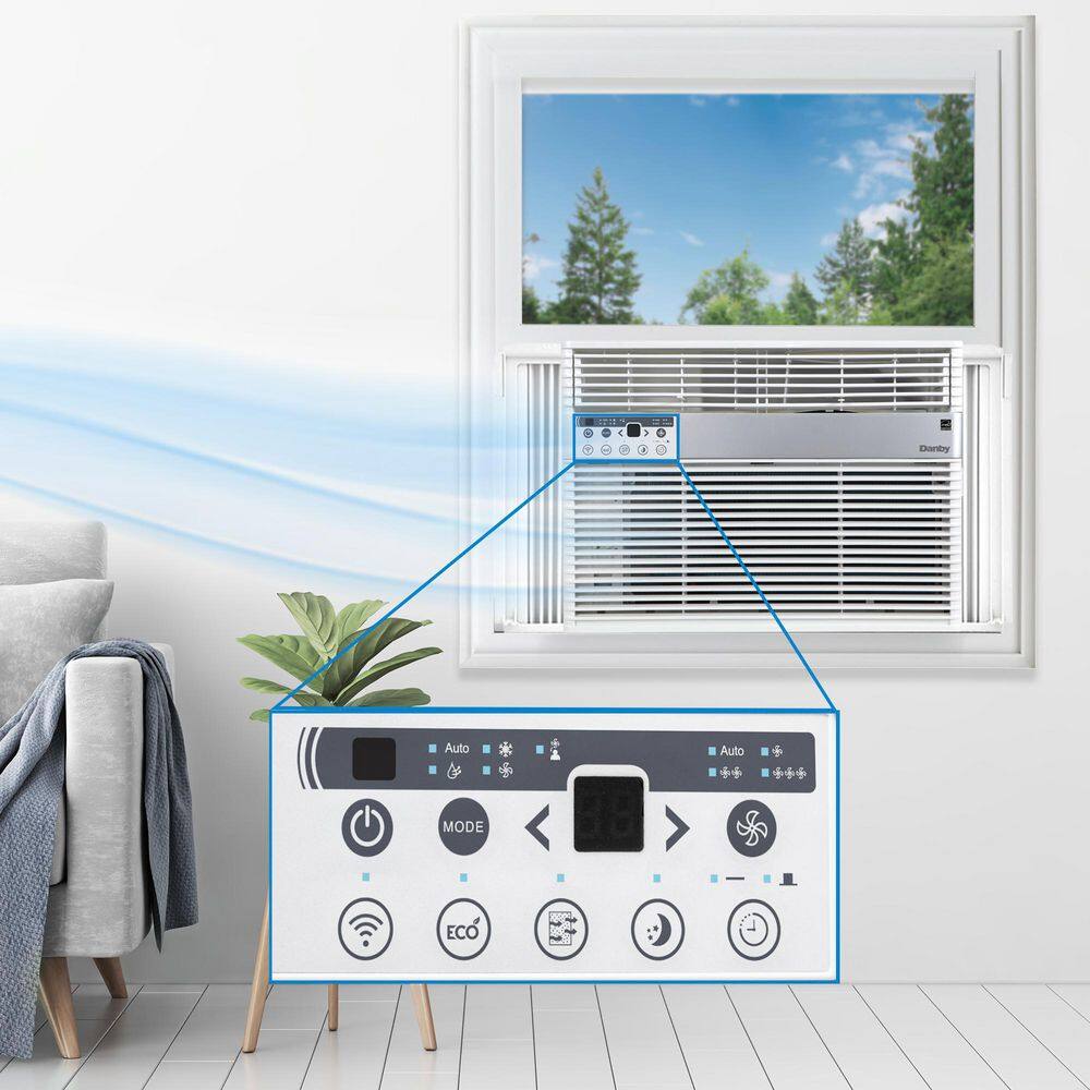 Danby 14500 BTU 700 sq.ft. ENERGY STAR Compliant Window AC with Wi-Fi and Remote in White DAC145EB6WDB-6