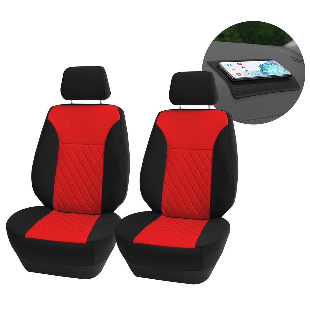 FH Group Neoprene Ultraflex 47 in. x 23 in. x 1 in. Diamond Patterned Seat Covers DMFB092102RED