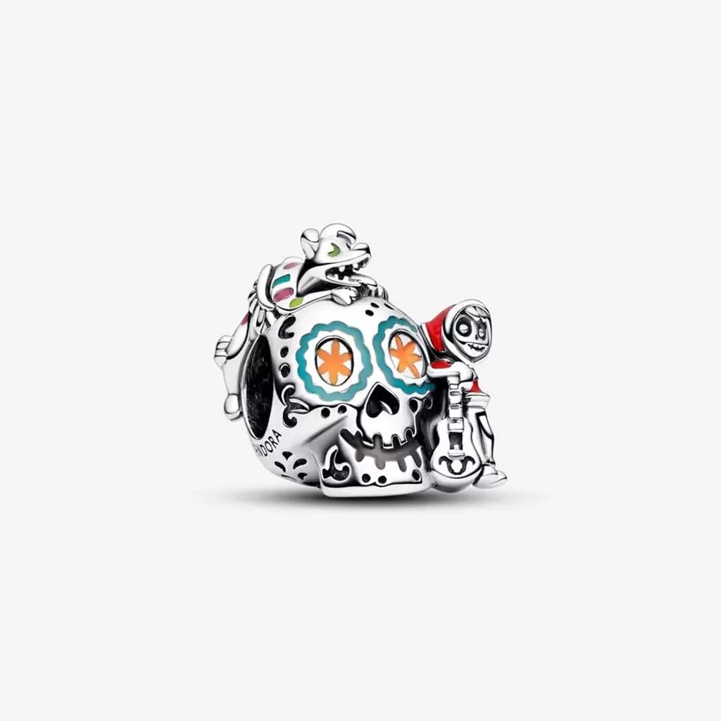 PANDORA  Disney Pixar Coco Miguel & Dante Skull Glow-in-the-dark Charm