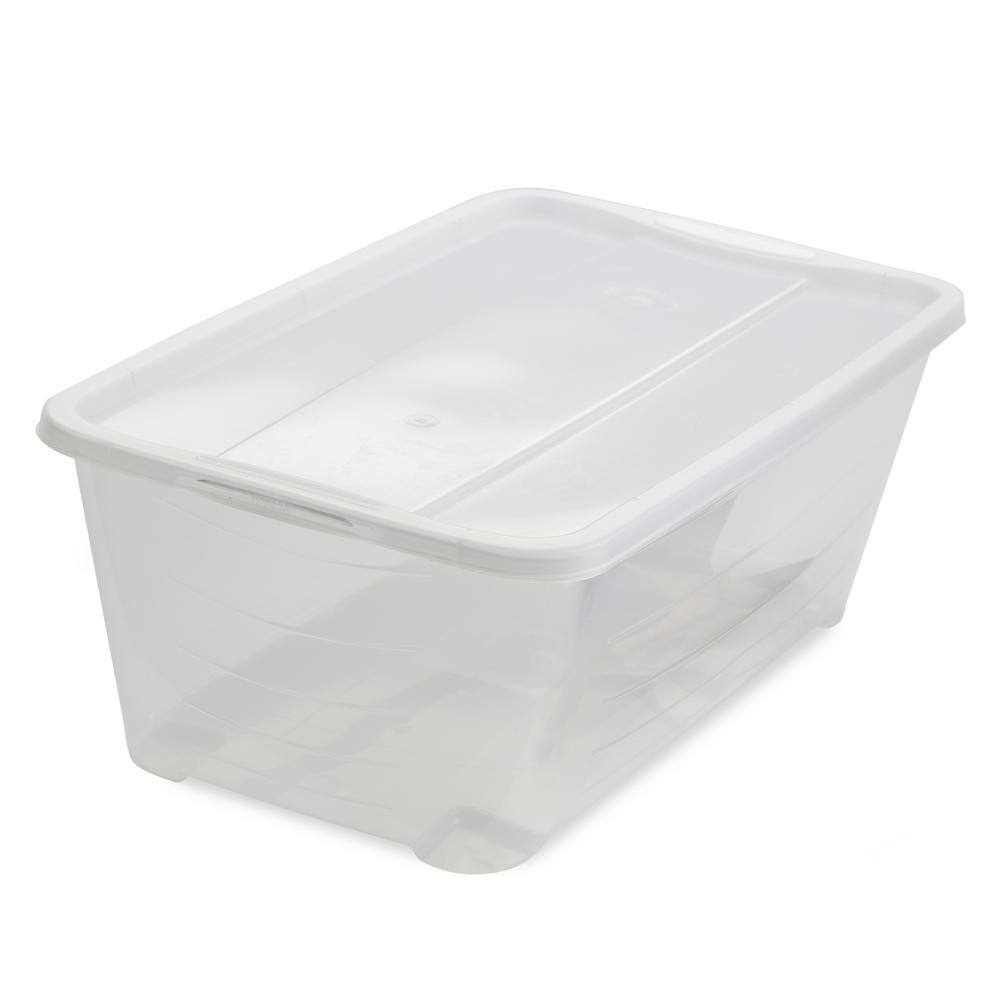 Life Story 5.7-Liter Shoe and Closet Storage Box Stacking Containers Clear (10 Pack) SHB-10